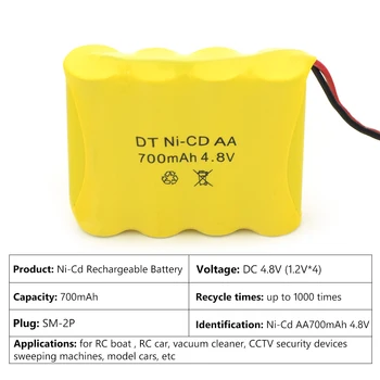 1 2 4 8pcs/lote 4.8 V 700mAh Juguetes de Control Remoto juguete Eléctrico de seguridad de instalaciones eléctrica de juguete de NI-CD AA de la batería batería del grupo