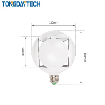 Tongdaytech Nueva 40w Bombilla LED Super Brillante LED de Fútbol de la Lámpara de las Luces Interiores LED E27 Luz Plegable OVNI de la Lámpara de la CA 85-265V