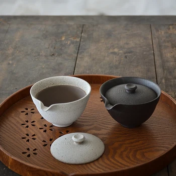 LUWU de cerámica gaiwan teteras chinas de kung fu té olla vaso de 100 ml