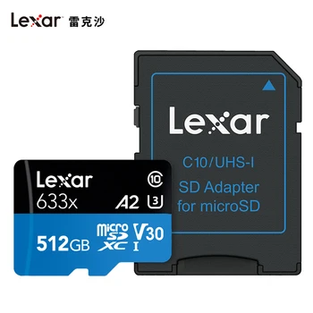 Lexar 633x Tarjeta Micro SD de Gopro de la Tarjeta de Memoria Micro SD de 512 gb Tarjeta de Memoria Flash de la Tarjeta de Alto Rendimiento 633x MicroSDHC UHS-I de las tarjetas de