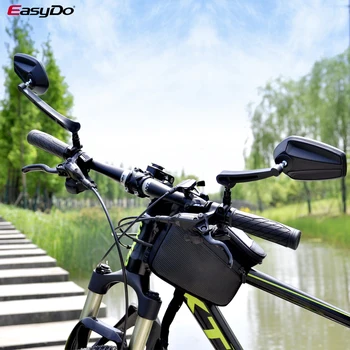 EasyDo Bicicleta Manillar Reflector de Espejo de la Vista Posterior de la Bicicleta de Montaña Eléctrica de la Bici HD Amplia Gama de Ángulos Ajustables Espejo CALIENTE