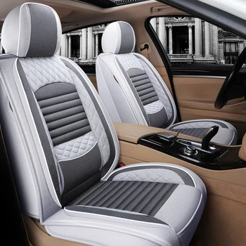 Cobertura completa de fibra de lino de asiento de coche cubierta de auto cubre asientos para seat leon 1 2 3 5f mk1 mk2 mk3 toledo 2