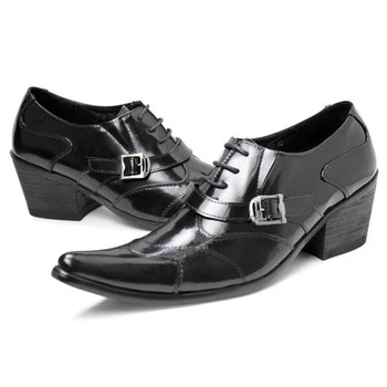 Italiano Marcas de Zapatos de Hombre Correa de la Hebilla de Mocasines Mocasines chaussure homme Casual Pisos vestido Zapatos de Dedo del pie Puntiagudo TAMAÑO 12