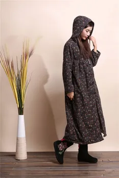 2020 estilo Chino de viento de capa con capucha Cortavientos en las capas de la moda de polvo abrigo casual Outwear túnica vestido galabia abaya