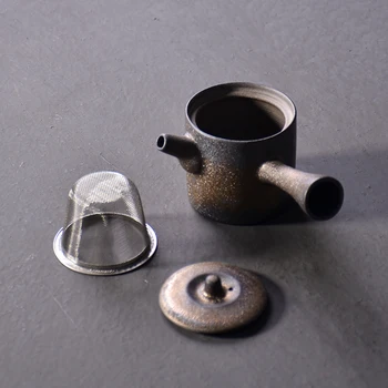 LUWU japón cerámica kyusu teteras con filtros vintage chino de kung fu té olla cristalería 175ml