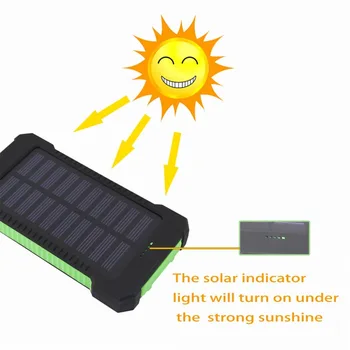 Impermeable Solar Power Bank Real 20000 mAh Dual USB Externa de Polímero de Cargador de Batería de la Luz al aire libre de la Lámpara Powerbank Ferisi