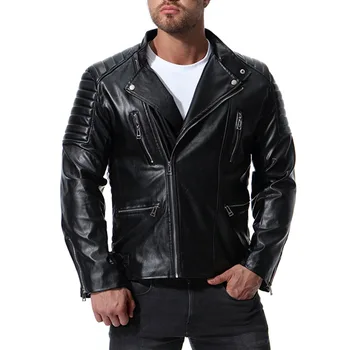 AKSR Hombres de la Moda de Imitación de LeatherJackets de Invierno Casual Caliente Chaquetas de Cuero para hombres de la Marca Slim Fit Motocicleta Chaquetas Abrigos