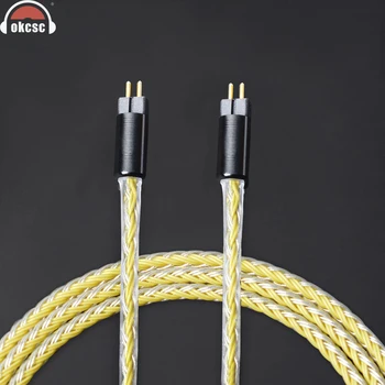 OKCSC 0.78 mm 2Pin de Sustitución de Cable de Auricular de Actualización de los Cables de Alambre de Cobre Estañado de hecho a Mano de la Armadura de Cable de Uso Para la UE18 JH13 16 UM3X