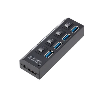 Creacube Concentrador USB 3.0 de 4 Puertos USB 3.0 Hub Divisor de Múltiples Concentradores Cena de Alta Velocidad de 5 gbps, USB 3.0 Hub para PC
