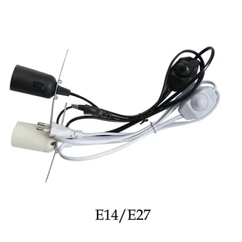1,8 M de la UE de Atenuación Cable de Alimentación Cable de E27 E14 Lámpara de Bases de enchufe redondo con cable del interruptor de lámpara de araña E14 Bombilla Titular de la Lámpara 220V 110V