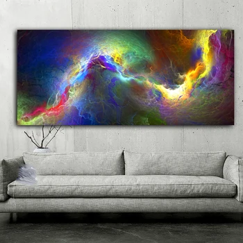 CNPAINTING la Nube de la Pintura de Paisaje Colorido Arte Abstracto Imagen de la Lona de la Pared del Cartel Para la Sala de estar Decoración del Hogar Sin el Marco