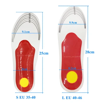 KOTLIKOFF Venta Caliente Unisex flatfoot Ortesis de soporte para el arco Ortopédicos plantilla para aliviar la presión de aire de movimiento de la amortiguación de la suela