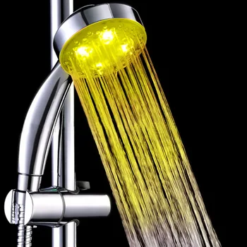 Colorido Romántico Automático Magic 7 Color de las Precipitaciones Cabezal de Ducha de 4 Luces LED de la Entrega de Cabeza Redonda de Baño cuarto de Baño con Ducha de Agua Cabezas