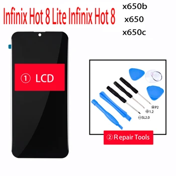 Nueva Infinix Caliente 8 x650b x650 x650c Pantalla LCD y Digitalizador de Pantalla Táctil de la Asamblea de las Piezas de Reparación de Infinix Caliente 8 Lite