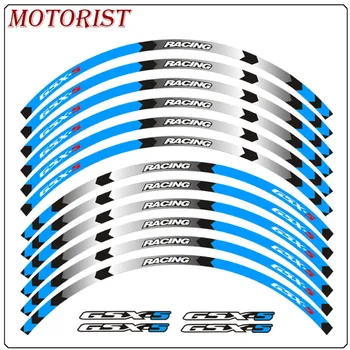 MOTORISTA de la Motocicleta de las ruedas delanteras y traseras Borde Borde Exterior de la etiqueta Engomada Reflexiva de la Raya de la Rueda de Calcomanías Para Suzuki GSX-S 1000 1000F