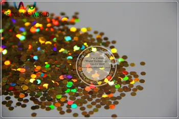 LM-2 Tamaño 3 mm con láser holográfico de color Oro Glitter paillette forma de Punto de las lentejuelas para el Arte de Uñas y BRICOLAJE supplies1pack=50g