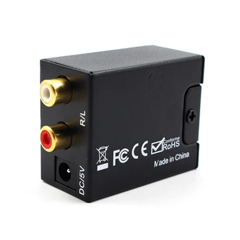 Nueva Óptica Coaxial Toslink Digital a Analógico Convertidor de Audio Adaptador de RCA L/R de 3,5 mm