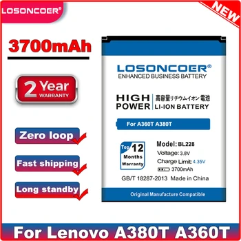 LOSONCOER 3700mAh Buena Calidad de la Batería para Lenovo BL228 Batería A360T A380T A588T+ entrega Rápida