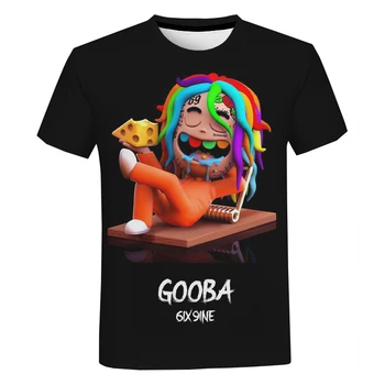 Gooba 6ix9ine la Impresión 3D de la Camiseta Gooba Camiseta Rapero Americano 6ix9ine de Manga Corta de las Mujeres de los Hombres Casual Ropa de Hip Hop T-shirt
