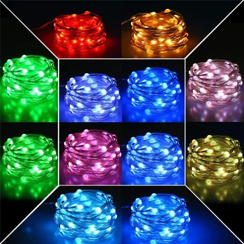 2020 12 Modos de 12 Colores el Cambio de Cadena de Luces con control Remoto y Temporizador Impermeable de Alambre de Cobre de Luces de Navidad para la fiesta de Boda