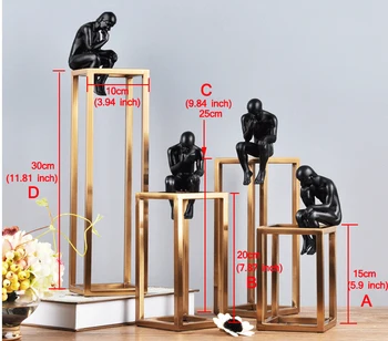 El Pensamiento Escultura De Rodin Pensador Postmoderno Negras Pequeñas Figurillas De Metal De Acero Inoxidable Marco De La Decoración Del Hogar De La Sala De La Figura De Adorno