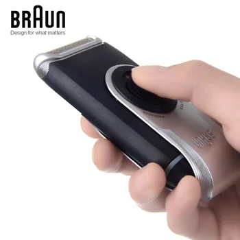 Braun máquina de afeitar Eléctrica de Afeitar M60 Batería para Hombres Portátil Lavable Cuidado del Rostro Afeitado y depilación con Maquinilla de Afeitar de Seguridad