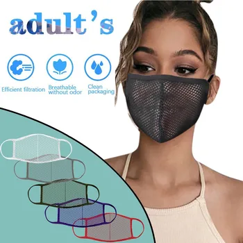 5pc Mascarilla Adulto de Malla Transpirable Máscara Lavable Reutilizable de la Boca de la Máscara de la Contaminación se Tapa la Cara Máscaras Boca Tapas de Proteger máscara de Encaje
