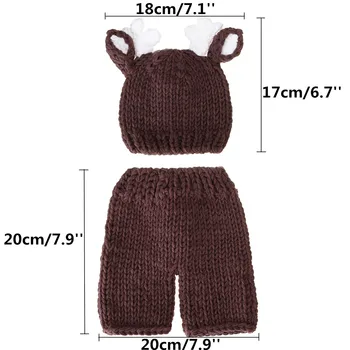 EuropeStyle Recién nacido la Fotografía Props Bebé Niños Niñas Crochet Traje de 0-6 meses el Bebé Sombrero Pantalón Crochet Tejer Ropa sesión de Fotos