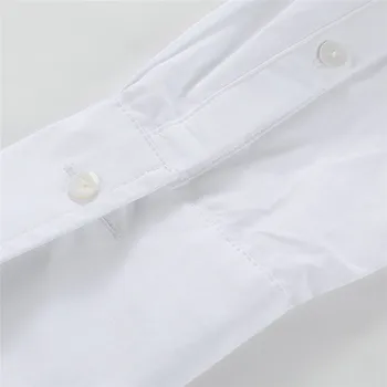 Fshion de Retazos Blancos Camisas de las Mujeres de Solapa de manga Larga de Impresión Camisa de Primavera de la Mujer Tops y Blusas Sueltas, Camisas Largas 2020 Nuevo