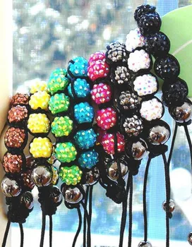 Hty5t 8 color mezclado OWI de Resina de diamante de imitación de Bolas de bolas Hotsale de la joyería de cristal de la Pulsera Para hombres