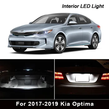 12X Canbus de los Accesorios del Coche de Interior Luces LED Kit Para 2017-2019 Kia Optima Mapa de la Cúpula de la Caja de Guante Tronco de Licencia de la luz de la placa