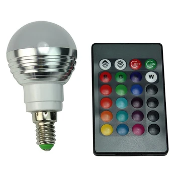 Bombilla LED + Control Remoto que cambia de Color de Luz, E14 3W RGB Bombilla Bombilla LED, Bombilla LED con ic de Control Remoto Inalámbrico