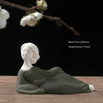 Blanco de Cerámica de la virgen de Figurillas de mujeres estatua de buda Adornos de color creativos de porcelana de té bandeja de Accesorios de Artesanía de la Decoración del Hogar
