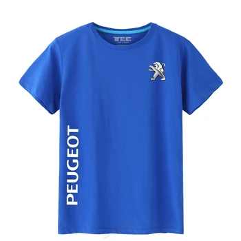 Sunmmer Hombres Camisetas de impresión de algodón O-Cuello de manga corta Peugeot T-shirt para Hombres Casual de la marca de la Camiseta de los hombres de la camiseta de la