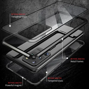 Metal Magnético 360 De Protección De La Caja Del Teléfono Para Samsung Galaxy A51 A71 A81 A91 A21s A41 M21 M31 M51 Completo Protector De Cristal Doble