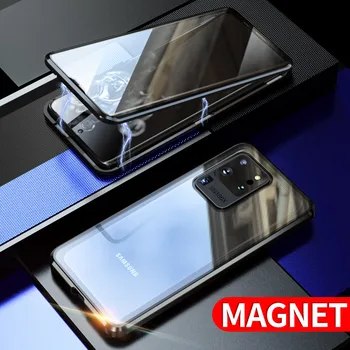 Metal Magnético 360 De Protección De La Caja Del Teléfono Para Samsung Galaxy A51 A71 A81 A91 A21s A41 M21 M31 M51 Completo Protector De Cristal Doble