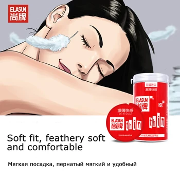 ELASUN Condones Ultra Delgados Seguro de Látex Natural Extra Lubricanting Pene Condones Íntimo de Bienes para los Hombres Adultos de Productos para Parejas