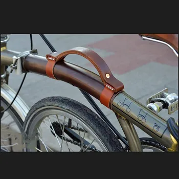 Bicicleta plegable de cuero de la correa de la protección del cuadro para bicicleta brompton protección portátil de manejar