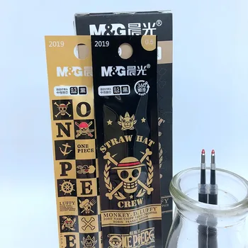 (12 Piezas/Lote) M&G de One Piece Anime Bolígrafo de Gel de Recarga de 0,5 mm Neutro de Tinta Negro 11cm de la Oficina de la Escuela de Papelería, materiales de Escritura M2019