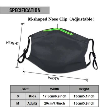 Alpine Star Siempre -Verde/Lavable Reutilizable Máscara Con Filtro Para Adultos Niños