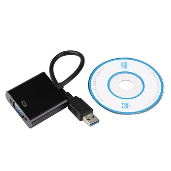 USB 3.0 A VGA Externo de la Tarjeta Gráfica de Vídeo Convertidor Adaptador Para Win7/8/10 1080P para PC Portátil USB 2.0/3.0 de entrada