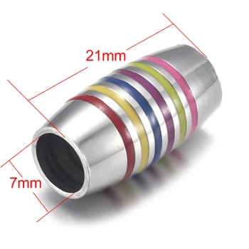 4pcs de Acero Inoxidable Coloreada Tubo de Esmalte de Bolas de 7 mm Agujero Grande para la Joyería de pulseras de Metal Perlas de BRICOLAJE, Suministros de Piezas