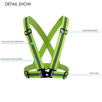 Ropa ligera chaleco elástico de seguridad de alta visibilidad chaleco cinturón unisex, adecuado para la noche de marcha chaleco de ciclismo