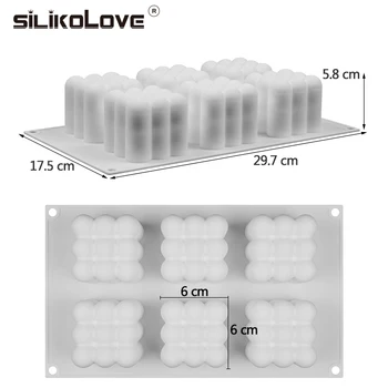 SILIKOLOVE 3D Cereza Molde de Silicona para Hornear Tartas de Mousse de Plaza de la Burbuja de BRICOLAJE para el Horno antiadherente Brownie de Postre Moldes de la Torta de la Bandeja