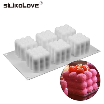 SILIKOLOVE 3D Cereza Molde de Silicona para Hornear Tartas de Mousse de Plaza de la Burbuja de BRICOLAJE para el Horno antiadherente Brownie de Postre Moldes de la Torta de la Bandeja