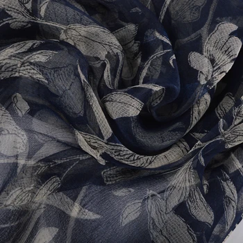 [BYSIFA] Azul marino Bufandas Nueva temporada Otoño-Invierno de las Señoras de Pura Seda de la Bufanda de Seda Larga Marca de Moda de Playa de encubrimientos de las Bufandas de Cuello Hijabs