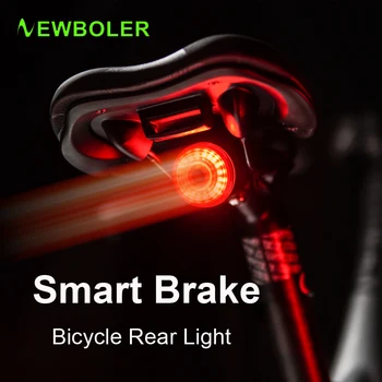 NEWBOLER Inteligente de Bicicletas de la inducción de la luz trasera Auto Start Stop Bicicleta de Carretera Luz de LED Impermeable de la Luz de la Cola USB de Ciclismo de la parte Posterior de la Luz Trasera
