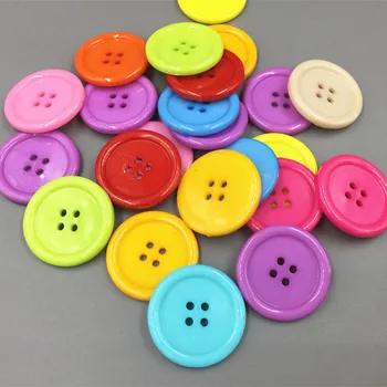 DIY 100pcs Ronda de Resina de Coser Botones de 4 Agujeros de color Mezclado de Scrapbooking Manualidades 25 mm/0.98 en