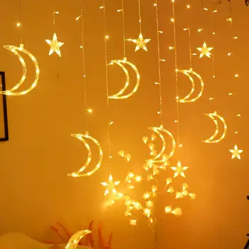 FENGRISE 220V Luna Estrella de Luz LED de la Boda de la Fiesta de Cumpleaños Decoración de la despedida de Soltera de la Novia A Ser Parte de los Suministros de Eid Mubarak Ramadán Decoración