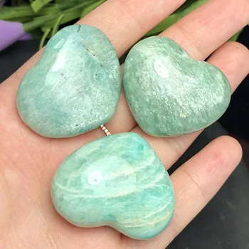 3Pcs Natural de tianhe piedra de cristal en forma de corazón de masaje de cristal de cuarzo y minerales de sanación reiki